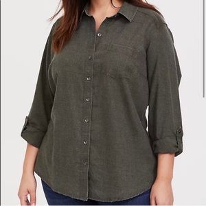 Torrid Green Utility Shirt - Size 4